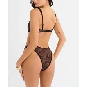 NWT RUMORED Wynwood Fatale Bikini Swim Bottom-Leopard Print XS